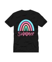 SUMMER WITH RAINBOW VECTOR DESIGN FOR T SHIRT DESIGN