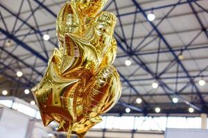 gold big star metallic balloon object for birthday photo