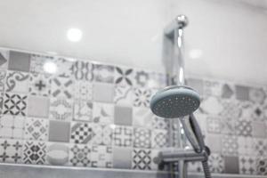 Interior of modern shower head in bathroom at home modern design of bathroom photo