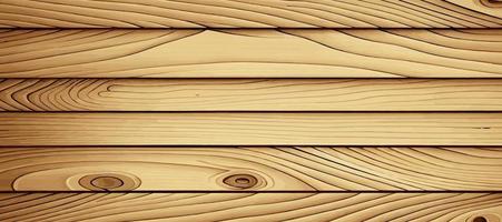 Panoramic light wood texture with knots, plank background - Vector