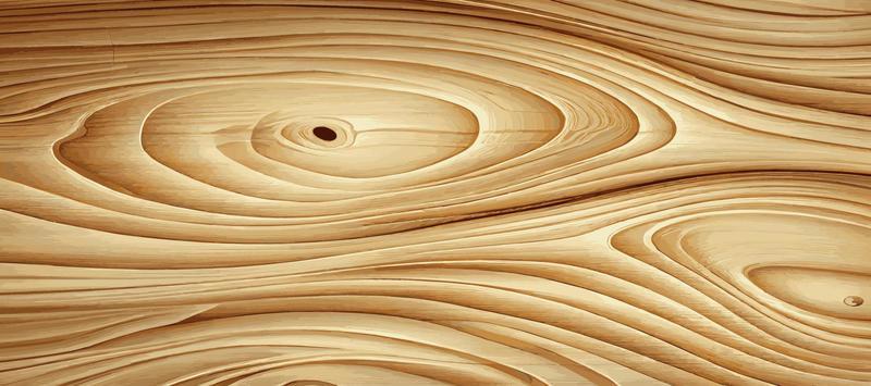 Panoramic texture of light wood with knots - Vector