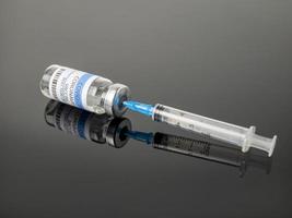 Covid-19 vaccine, syringe for vaccination, immunization and treatment of coronavirus infection. The concept health care photo