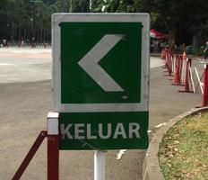 Jakarta, Indonesia - January 21th, 2023 - Exit keluar road sign age in Gelora Bung Karno Stadion photo