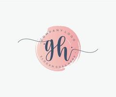 Initial GH feminine logo. Usable for Nature, Salon, Spa, Cosmetic and Beauty Logos. Flat Vector Logo Design Template Element.