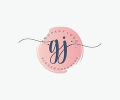 Initial GJ feminine logo. Usable for Nature, Salon, Spa, Cosmetic and Beauty Logos. Flat Vector Logo Design Template Element.