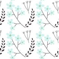 Trendy Floral pattern. Seamless vector texture. For fashion prints. Printing with in hand drawn style bright blue background.