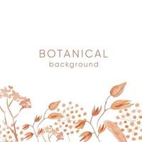 Botanical watercolor fields plants background suitable for Wedding Invitation, save the date, thank you, or greeting card. vector