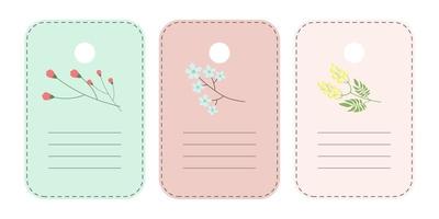 Set of Spring tags with beautiful flower. Suitable for social media posts, mobile apps, cards, invitations, banners design and web-internet ads. Vector illustration.