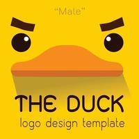 logotipo plano de pato macho vector