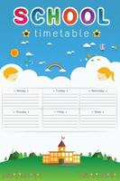 School Timetable vector