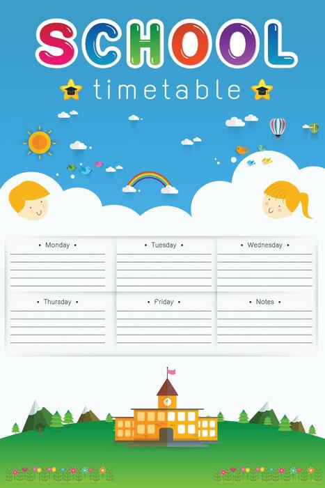 Kids Time Table Vector Art, Icons, and Graphics for Free Download