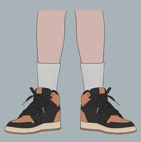 Standing Using the Most Famous Basketball Shoes vector