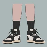 Standing Using the Most Famous Basketball Shoes vector