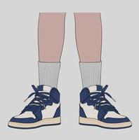 Standing Using the Most Famous Basketball Shoes vector