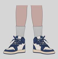 Standing Using the Most Famous Basketball Shoes vector