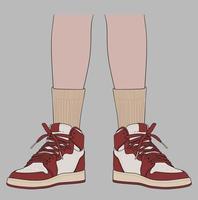 Standing Using the Most Famous Basketball Shoes vector