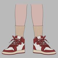 Standing Using the Most Famous Basketball Shoes vector