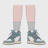 Standing Using the Most Famous Basketball Shoes vector