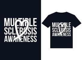 Multiple Sclerosis Awareness illustrations for print-ready T-Shirts design vector