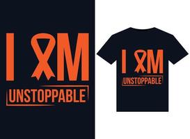 I Am Unstoppable illustrations for print-ready T-Shirts design vector