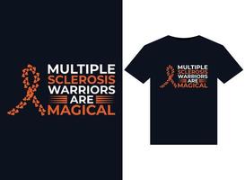 Multiple Sclerosis Warriors are Magical illustrations for print-ready T-Shirts design vector