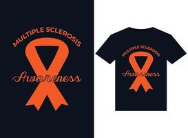 Multiple Sclerosis Awareness illustrations for print-ready T-Shirts design vector