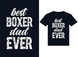 las mejores ilustraciones de papá boxeador para el diseño de camisetas listas para imprimir vector