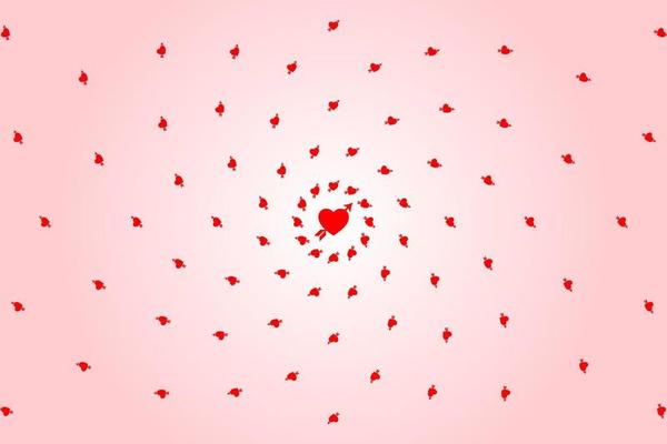 Vector illustration heart pattern lover pink background,Striped heart shape pattern abstract
