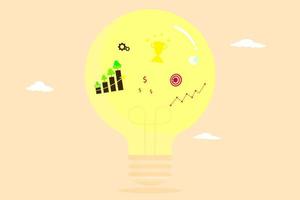 Vector illustration business idea concept,Creative solution lightbulb inspiration