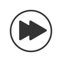 Fast forward button icon. Playback symbol. Element of audio player interface vector