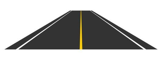 View of road stretching into distance. Empty highway with marking going far away. Travelling, trip, forward movement, future concept vector