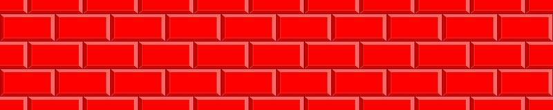 Red brick wall seamless pattern. Kitchen or bathroom metro tile design. Geometric background vector