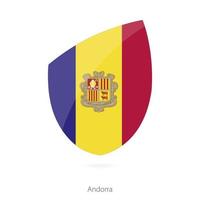 bandera de andorra al estilo del icono del rugby. vector