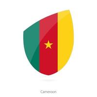 Flag of Cameroon in the style of Rugby icon. vector