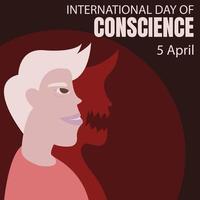 ilustración gráfica vectorial de un hombre con una sombra en forma de demonio, perfecta para el día internacional, día internacional de la conciencia, celebración, tarjeta de felicitación, etc. vector