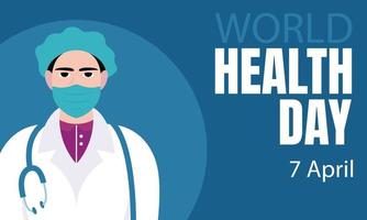 illustration vector graphic of a doctor wearing a head covering, perfect for international day, world health day, celebrate, greeting card, etc.