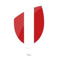 Flag of Peru in the style of Rugby icon. vector