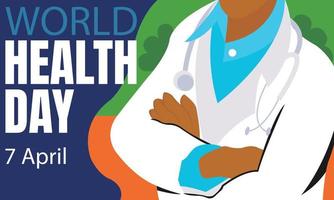 illustration vector graphic of doctor carrying stethoscope, perfect for international day, world health day, celebrate, greeting card, etc.