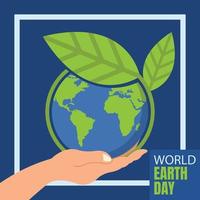 illustration vector graphic of hands lifting the earth, showing green plants, perfect for international day, earth day, celebrate, greeting card, etc.