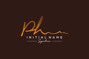 Initial PH signature logo template vector. Hand drawn Calligraphy lettering Vector illustration.