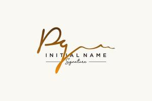 Initial PG signature logo template vector. Hand drawn Calligraphy lettering Vector illustration.