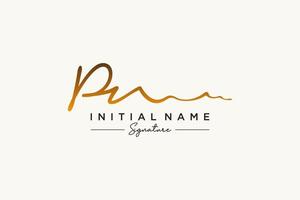 Initial PN signature logo template vector. Hand drawn Calligraphy lettering Vector illustration.