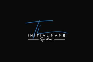 Initial TI signature logo template vector. Hand drawn Calligraphy lettering Vector illustration.