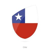 Flag of Chile in the style of Rugby icon. vector