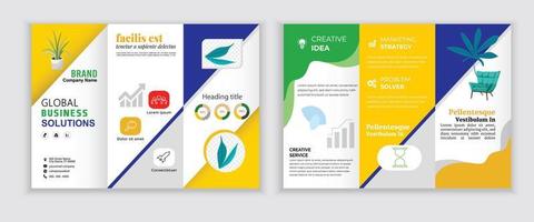 Creative Modern trifold business Leaflet brochure template. Corporate minimalist folding layout. Creative Flyer template flat design set. geometric business brochure. Professional abstract brochure. vector