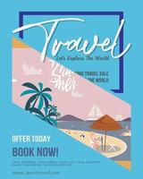 Modern company tours travel flyer design. Summer Holiday Tourism Brochure Template. vector