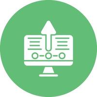Upgrade Desktop Glyph Circle Background Icon vector