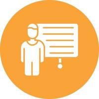 Training Glyph Circle Background Icon vector