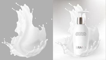 Milk cosmetics realistic vector blurred background