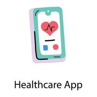 Trendy Healthcare App vector